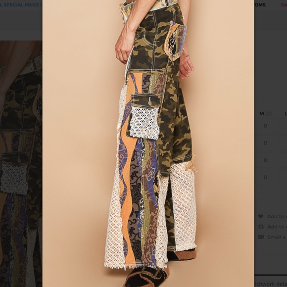 POL Camo and Lace Flare Jeans - Picture 4 of 6